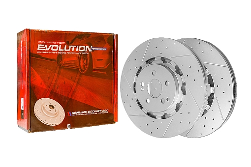 Задний тормозной диск Evolution с перфорацией и насечками в покрытии GEOMET для Mercedes-Benz GLE (V167, C167) 2019+