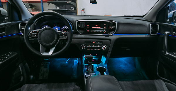 Атмосферная подсветка салона акриловыми нитями для BMW 6 серии