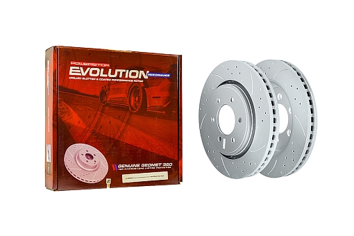 Передний тормозной диск Evolution с перфорацией и насечками в покрытии GEOMET для Ford F150 XIV 2020+