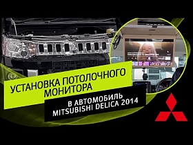 Установка потолочного монитора в автомобиль Mitsubishi Delica 2014.