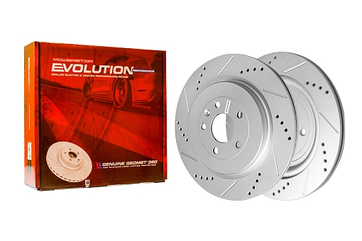 Задний тормозной диск Evolution с перфорацией и насечками в покрытии GEOMET для Ford Explorer 2013+