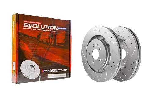 Передний тормозной диск Evolution с перфорацией и насечками в покрытии GEOMET для Ford Explorer 2013+